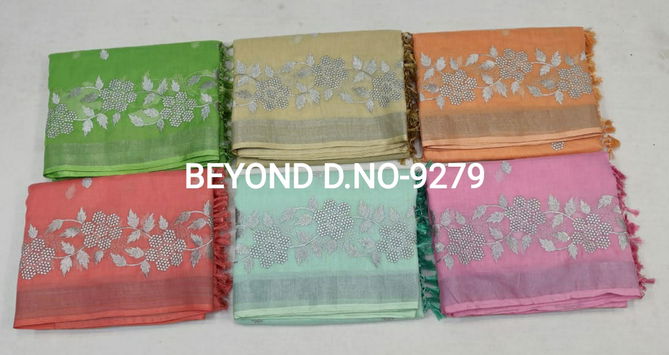 Beyond 9279 Latest Fancy Designer Casual Wear Heavy Embroidery Cotton Sarees Collection
